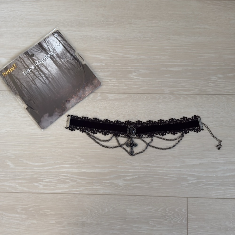 3/$10 Spirit Lace Choker Black with Cross